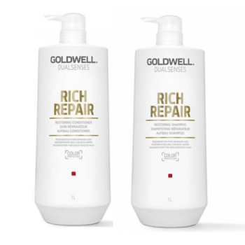 Goldwell Dualsenses Rich Repair 1 Litre Shampoo and Conditioner Bundle Halo Hair & Skin - rosehipskincare.com.au