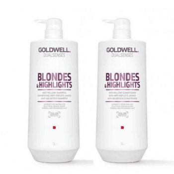 Goldwell Dualsenses Blondes and Highlights 1 Litre Shampoo and Conditioner Bundle Halo Hair & Skin - rosehipskincare.com.au