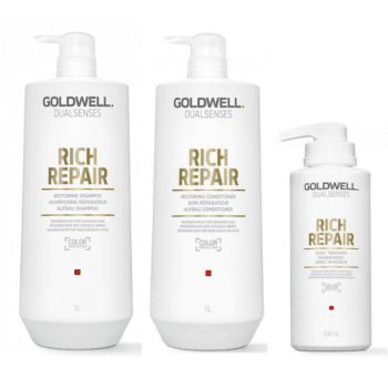 Goldwell Dualsenses Rich Repair Big Bottle Trio Bundle Halo Hair & Skin - rosehipskincare.com.au